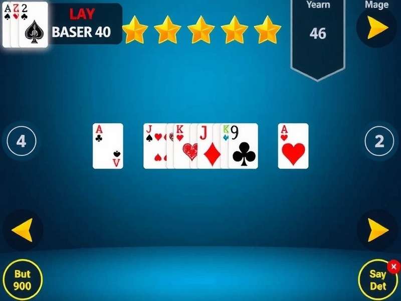 Gin Rummy Stars Level 40 gameplay interface showing advanced card melds and high stakes