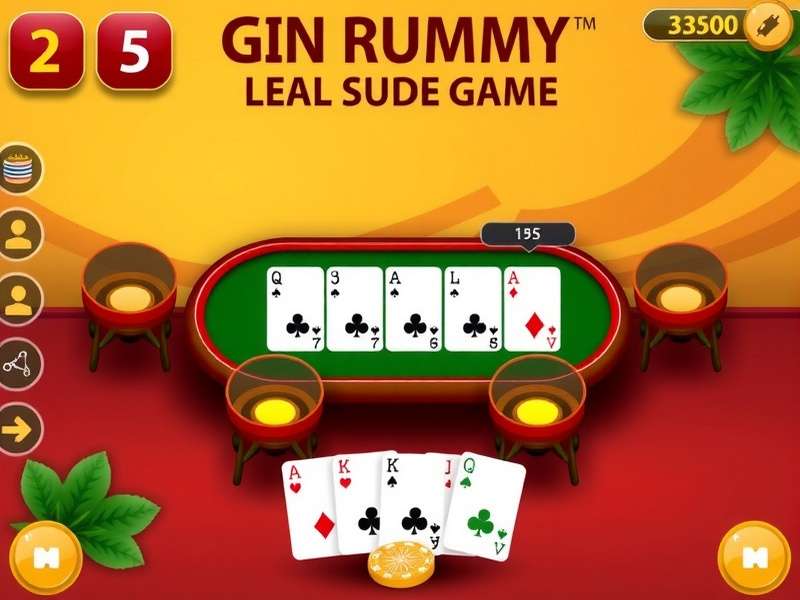 Screenshot of Gin Rummy Stars Online Gameplay Interface