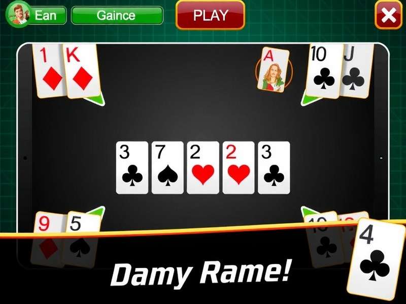 Screenshot of Gamecolony Gin Rummy interface showing a game in progress