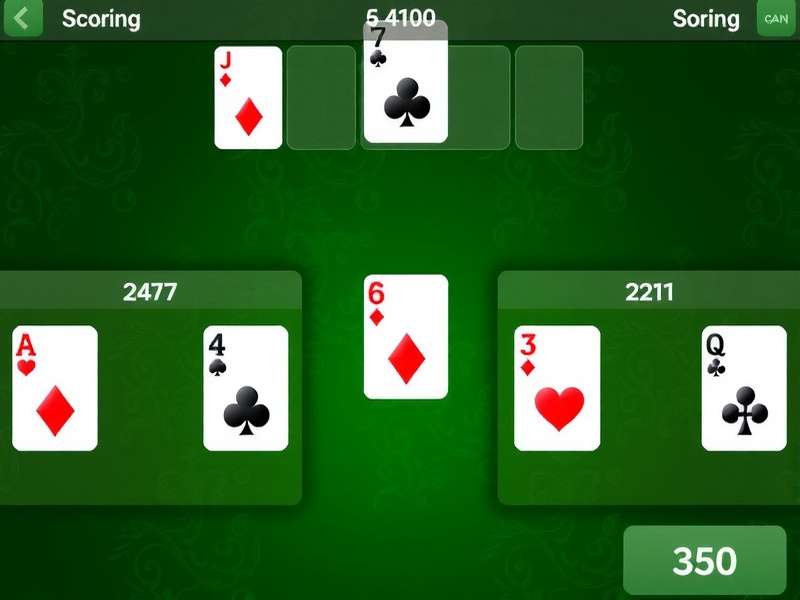 Gin Rummy cards and mobile app interface showing scoring