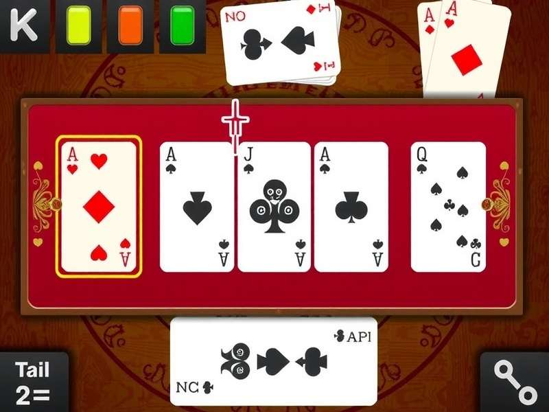 Strategic play of Gin Rummy cards on a wooden table