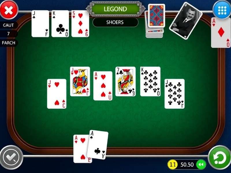 Gin Rummy Play It On Line – strategic card game layout with stock, discard, and melds shown on a green table