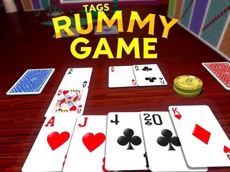 Gin Rummy card game setup with Indian playing cards and decorative elements