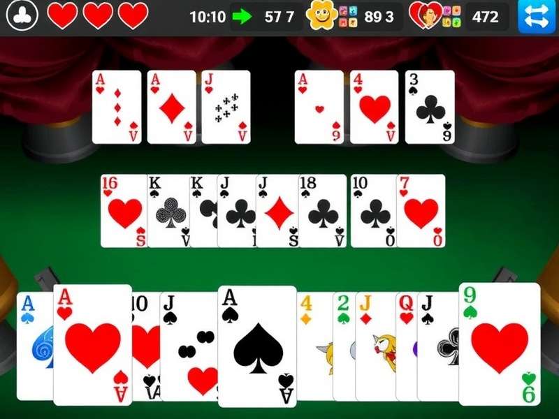 Gin Rummy card game being played on a wooden table in India